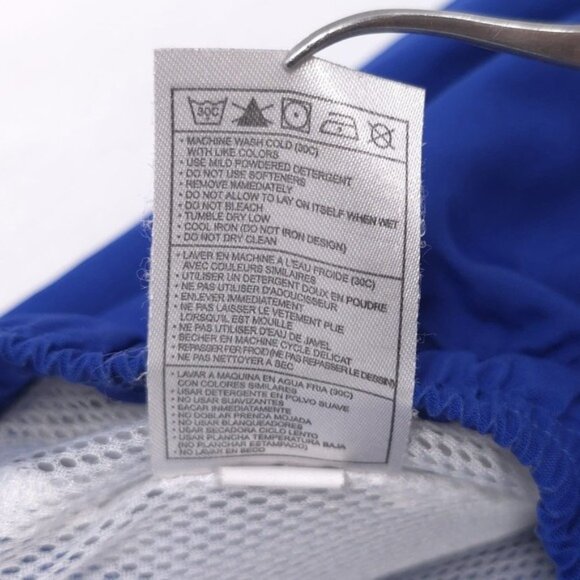 NIKE TEAM Vintage Track Pants XL Blue Ankle Zip‎ Snap White Stripe 90's Straight - Picture 13 of 13